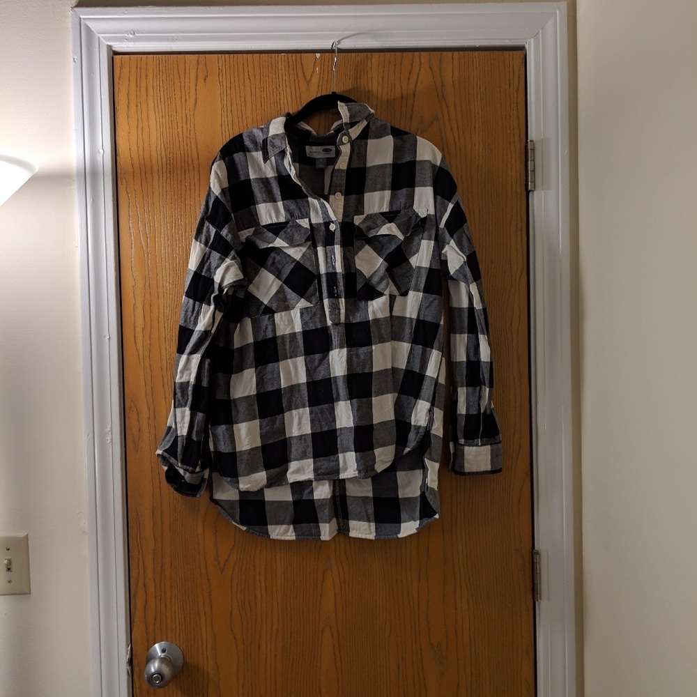 Black buffalo check tunic
